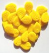 25 18x13mm Opaque Yellow Glass Leaf Beads